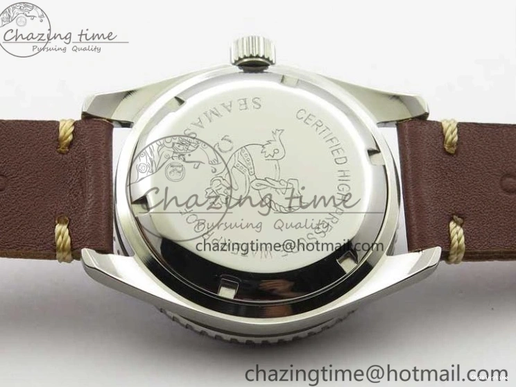 0414 Vintage Seamaster 300 Date T SS B12 Black Dial On Brown Leather Strap A2836 (Free Nylon Strap) WeatherProof 7911